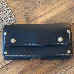 Topstache Leather Phone Holster, Cell Pouch, Card Holder, Wallet,  gold studs